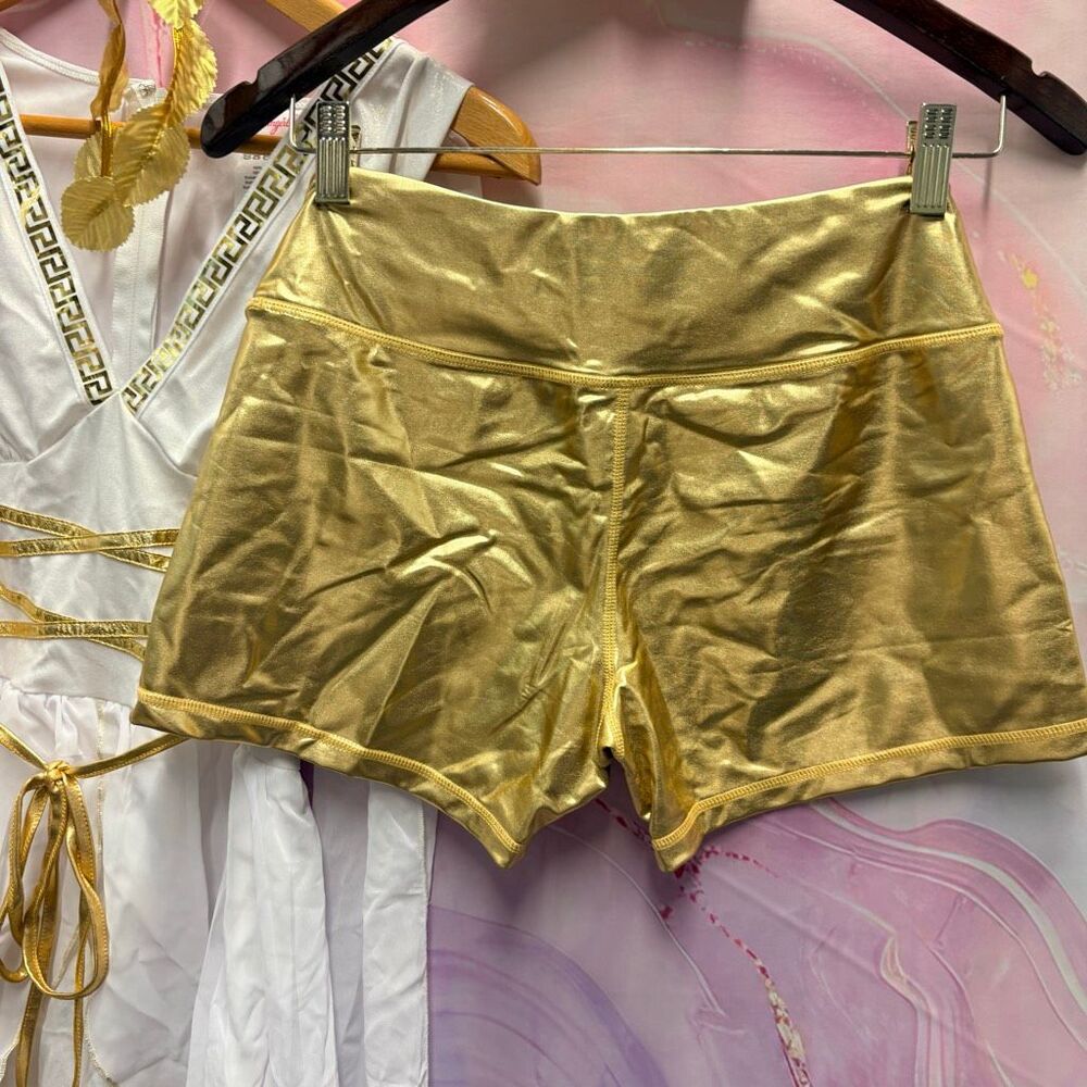 Goddess Dream Girl White Gown Gold Hotpants Shorts Queen Venus Halloween Costume - Picture 5 of 7